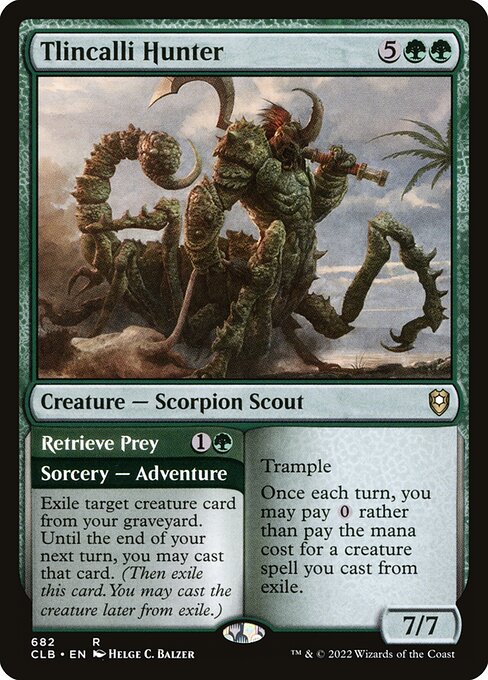 Tlincalli Hunter // Retrieve Prey (V.1) [XCLB #682] EN NM