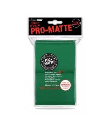 Fundas Standard Pro Matte Verde (100 fundas) Ultra Pro.