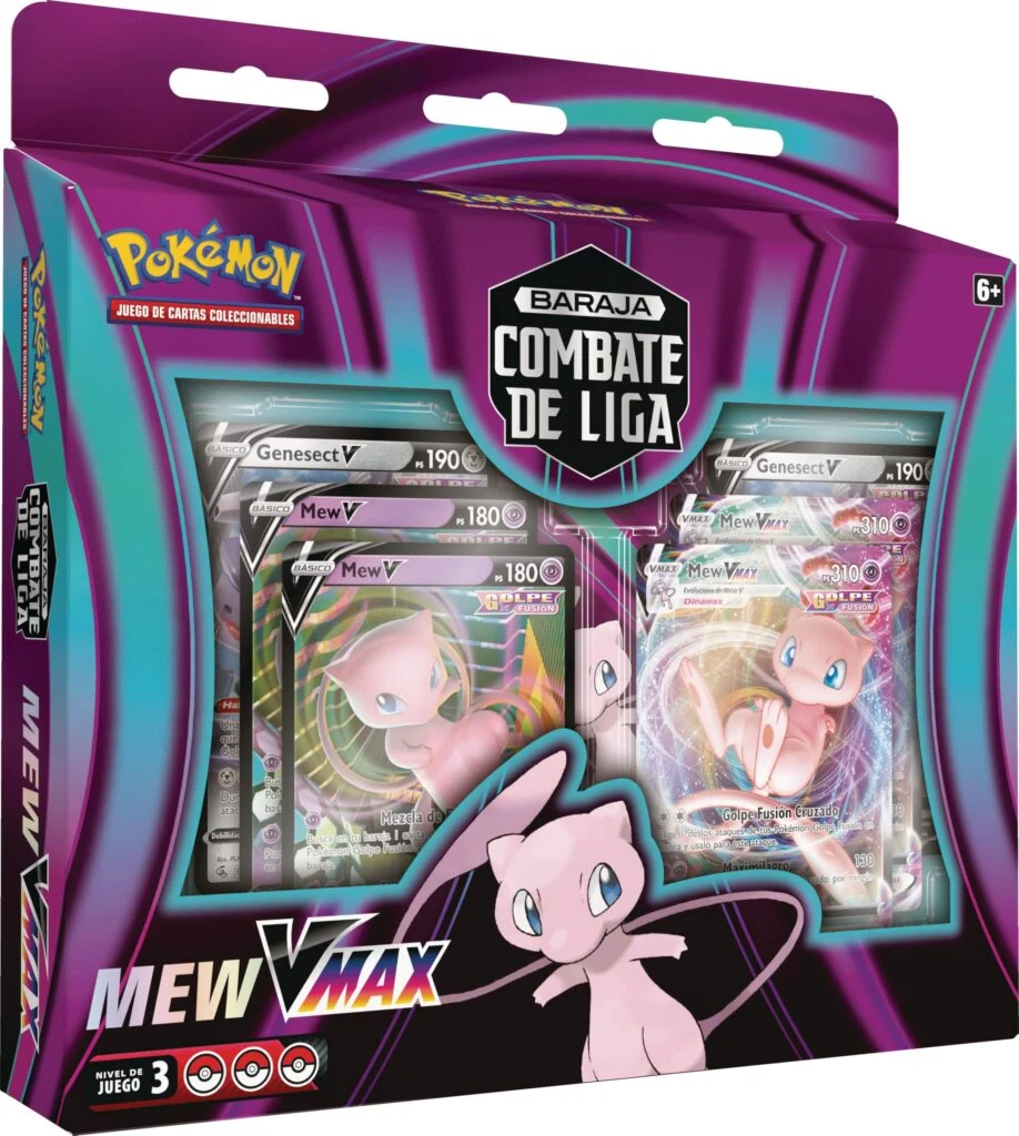 Pokémon: Baraja Combate De Liga De Mew VMAX (1 baraja de 60 Cartas Completa, 6 2 Cartas holográficas)