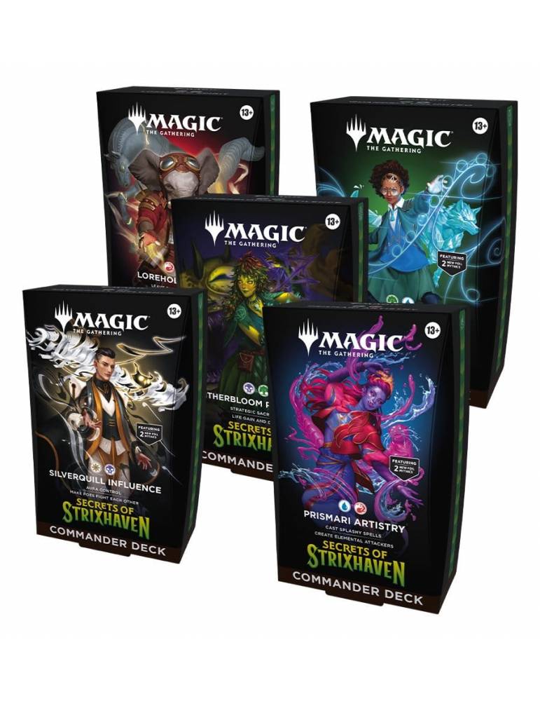 Magic: Secrets of Strixhaven - Caja de Mazos de Commander (5) (Inglés)