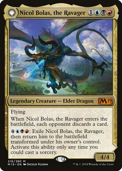 Nicol Bolas, the Ravager // Nicol Bolas, the Arisen [M19 #218] SPANISH NM