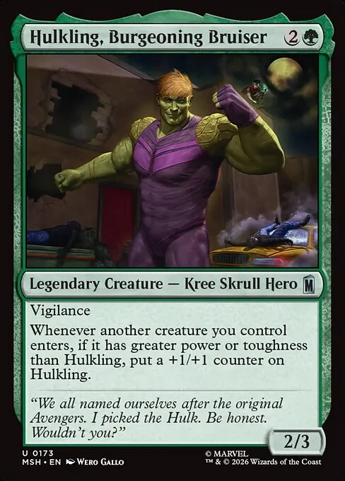 Hulkling, Burgeoning Bruiser [MSH #173] SPANISH NM